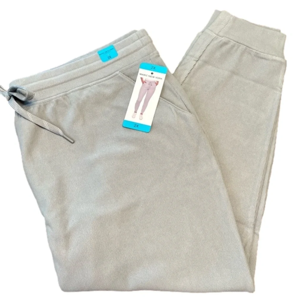 Marc New York Women’s Jogger Pant Ribbed Gray Size 2X NWT - Picture 2 of 8